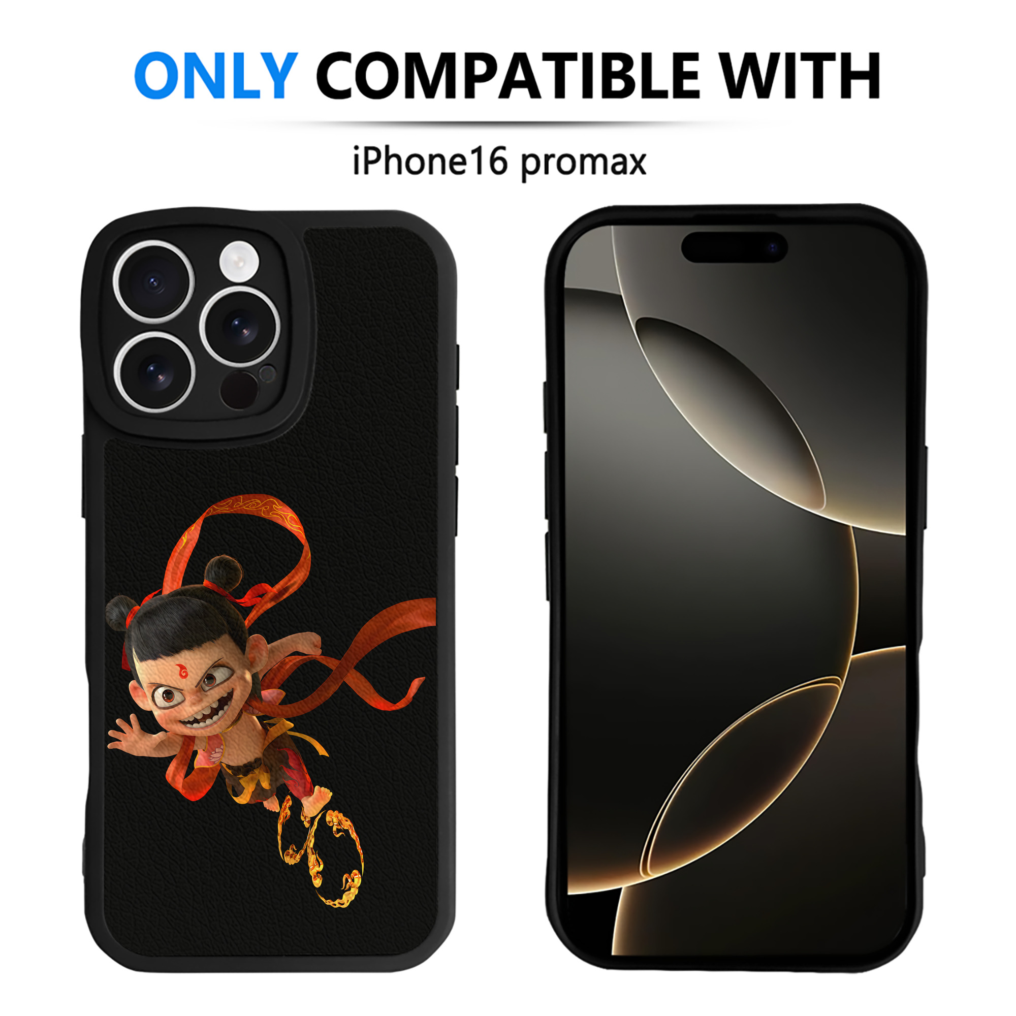 （画像用） Ne Zha 2 ナタ 魔童の大暴れ 【iPhone 16シリーズ対応】シリコンスマホケース（レザー調） 材質：シリコン